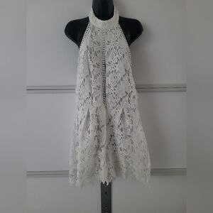She + Sky White Lace Romper Size LARGE